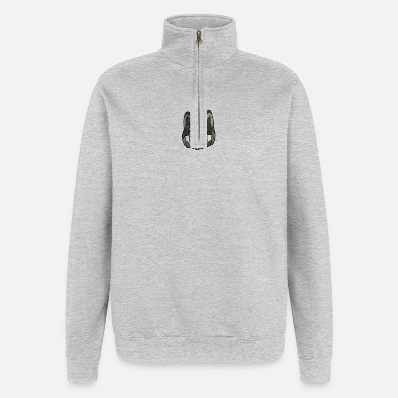 Wolf blanko - Quarter-Zip-Sweatshirt - Grau meliert