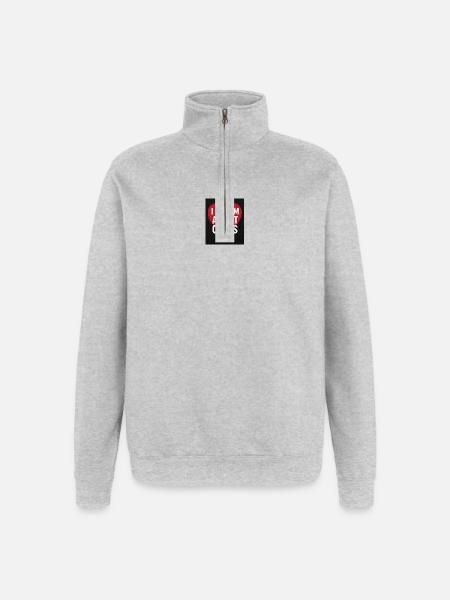 I Dream About Chips Heart - Quarter-Zip Sweatshirt - heather grey