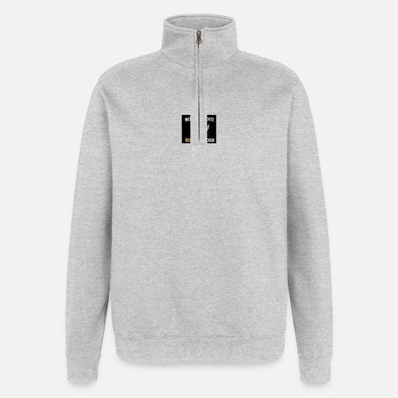 Menschenrechte statt rechte Menschen - Quarter-Zip-Sweatshirt - Grau meliert