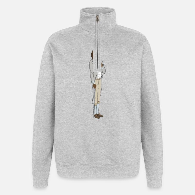 Ein edler Hund - Quarter-Zip-Sweatshirt - Grau meliert