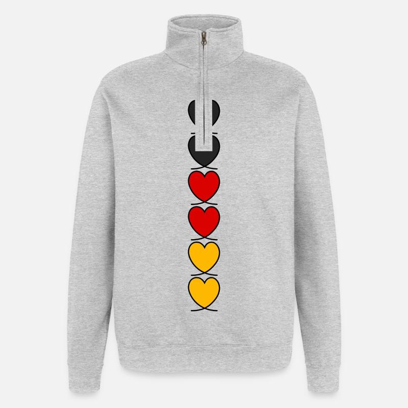 Germany Hearts - Quarter-Zip Sweatshirt - heather grey