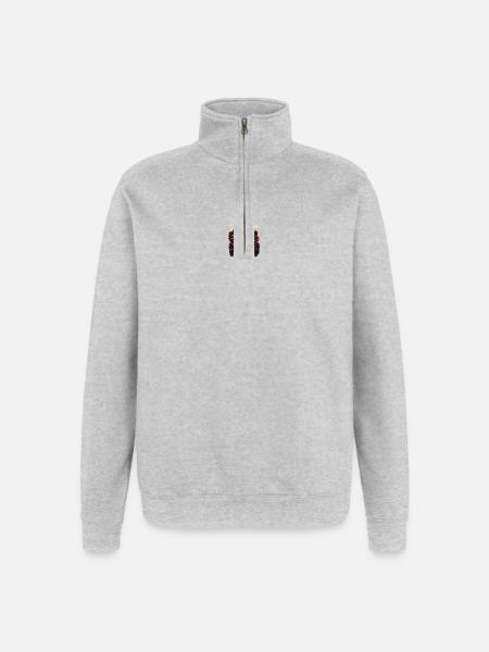Shqipëri Albania Eagle Emblem - Quarter-Zip Sweatshirt - heather grey
