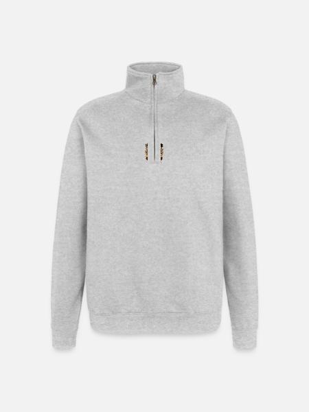 Albanien Adler Emblem - Quarter-Zip-Sweatshirt - Grau meliert