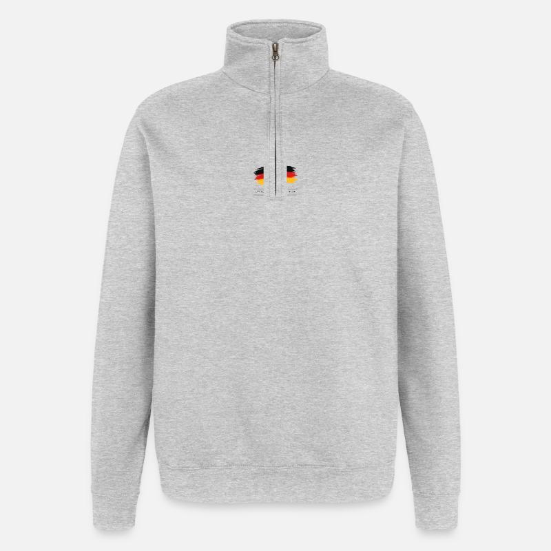 Deutsche Flaggenfußball-Kunst - Quarter-Zip-Sweatshirt - Grau meliert