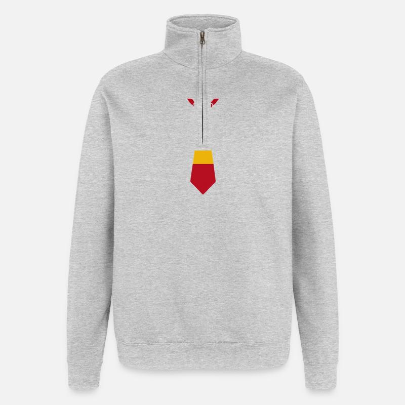 Krawattendesign der deutschen Flagge - Quarter-Zip-Sweatshirt - Grau meliert