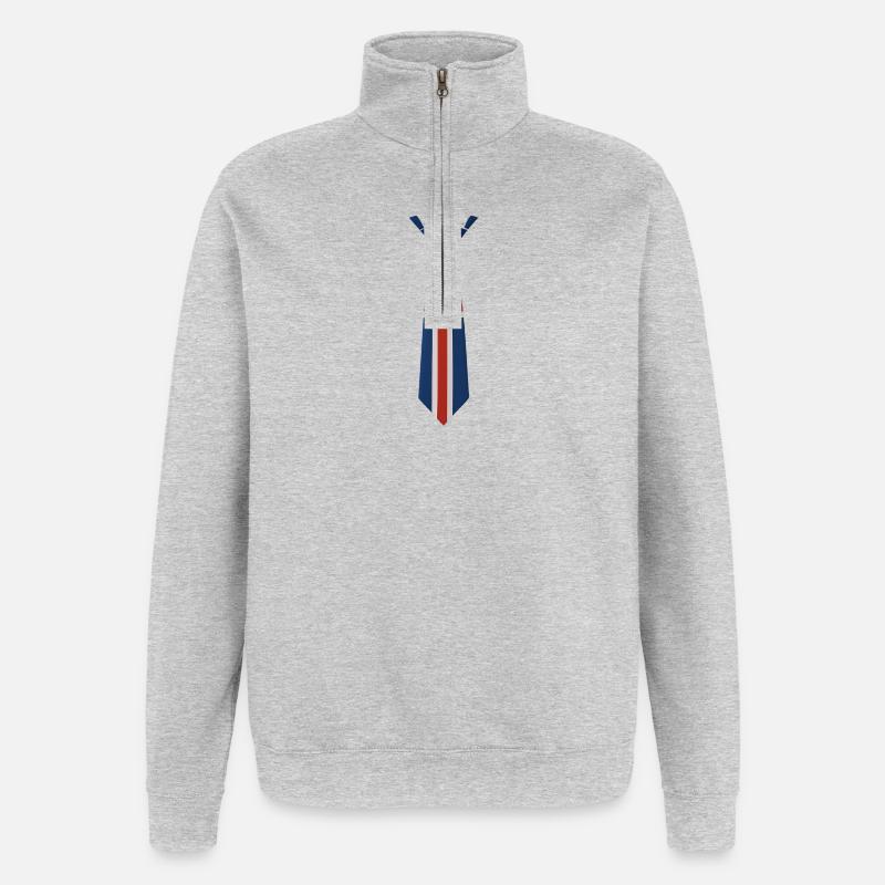 Conception de la cravate Union Jack - Sweat à zip 1/4 - gris chiné