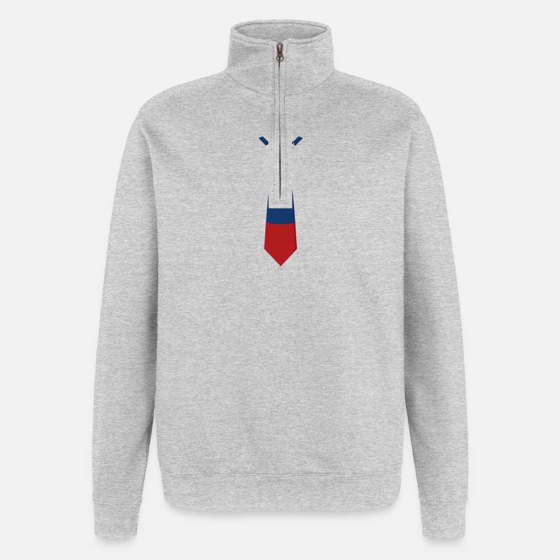 Cravate Slovénie – Conception du drapeau - Sweat à zip 1/4 - gris chiné