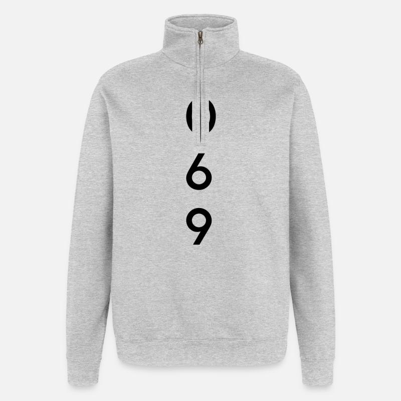 069 - Area code - Frankfurt - Quarter-Zip Sweatshirt - heather grey