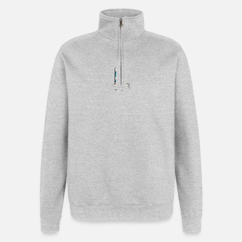 Optimist Sailboat Variant 3 - Quarter-Zip Sweatshirt - heather grey