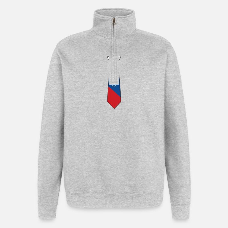 Cravate Slovaquie – Conception du drapeau - Sweat à zip 1/4 - gris chiné