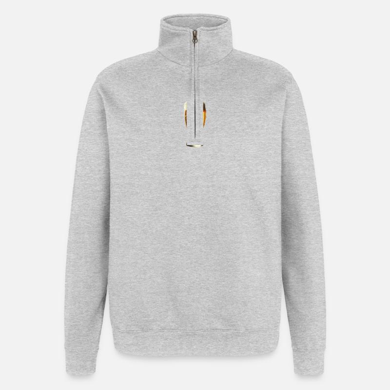 Ein eiskaltes Bier - Quarter-Zip-Sweatshirt - Grau meliert