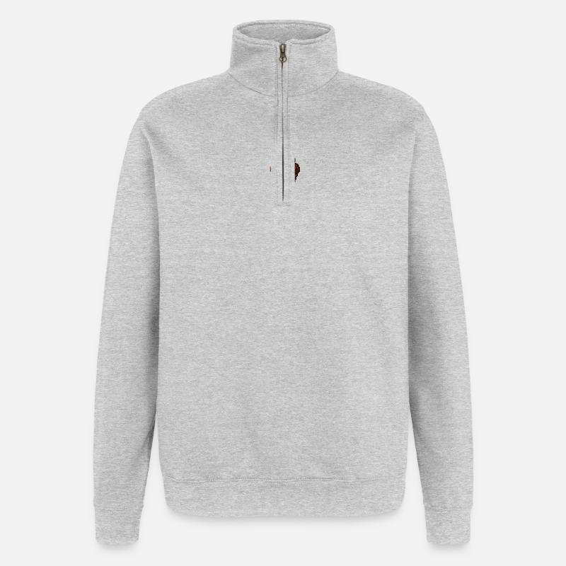 Retro Pixel Eiscreme Cone - Quarter-Zip Sweatshirt - heather grey