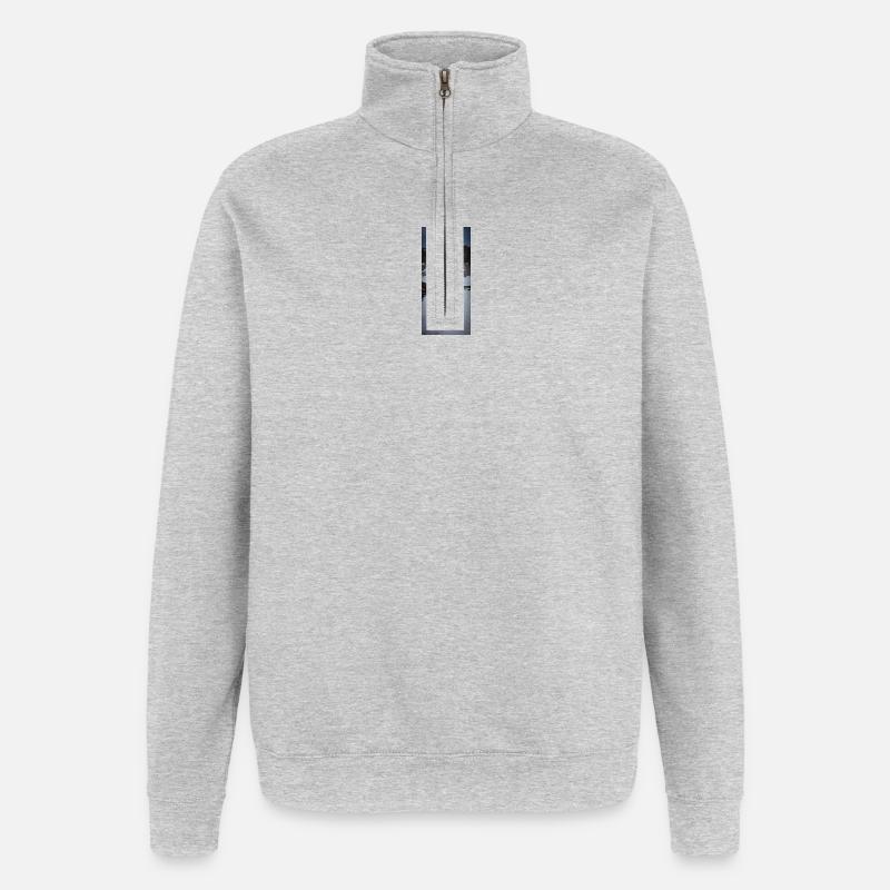 Unermesslichkeit der Landschaft - Quarter-Zip-Sweatshirt - Grau meliert