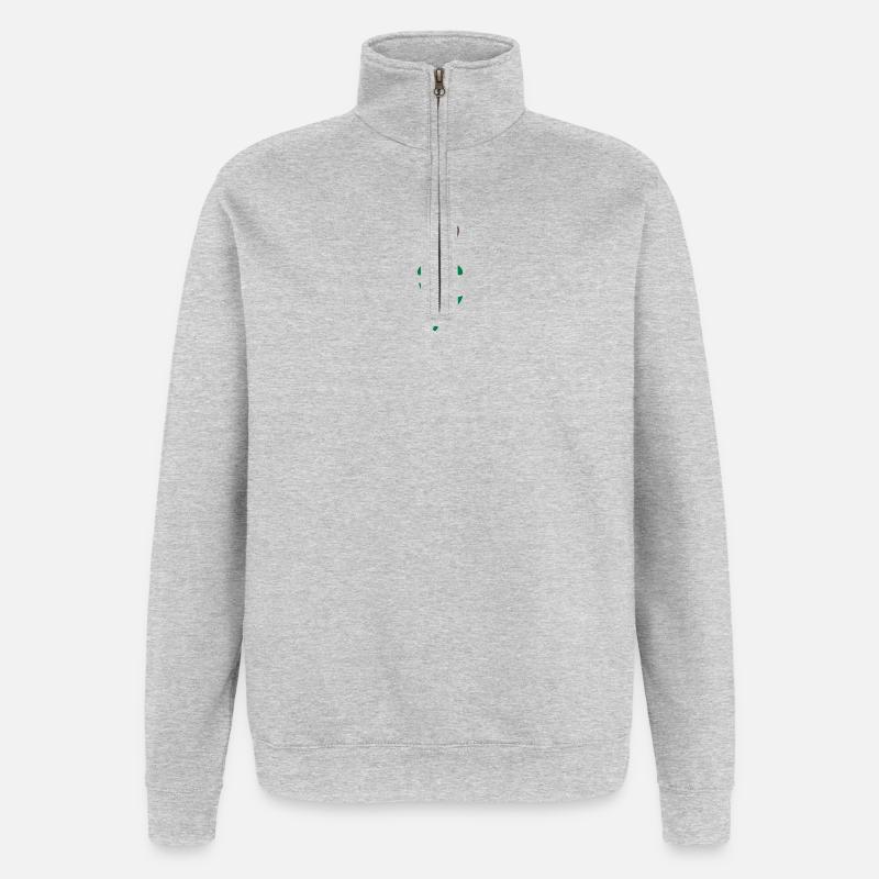 Róże - Quarter-Zip-Sweatshirt - Grau meliert