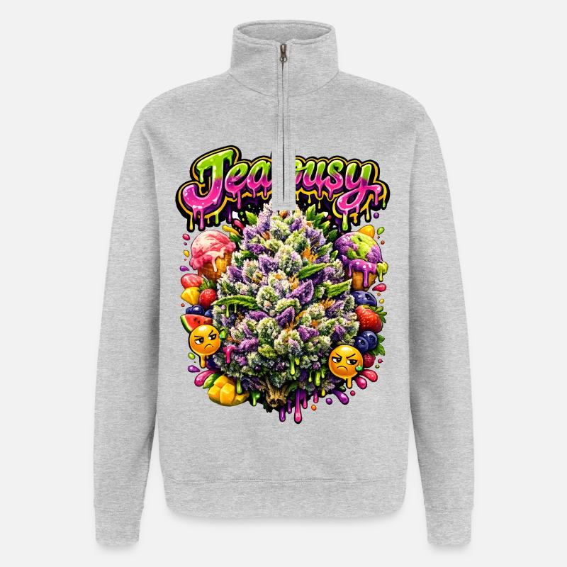 Eifersucht-Graffiti-Kunstdruck - Quarter-Zip-Sweatshirt - Grau meliert