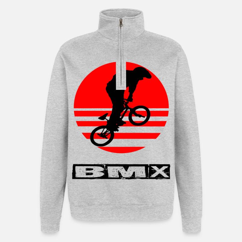BMX - Sweat à zip 1/4 - gris chiné