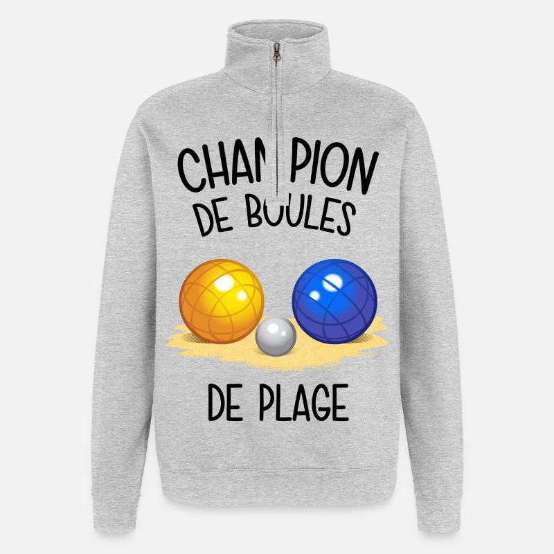 Champion de boules de plage - Sweat à zip 1/4 - gris chiné