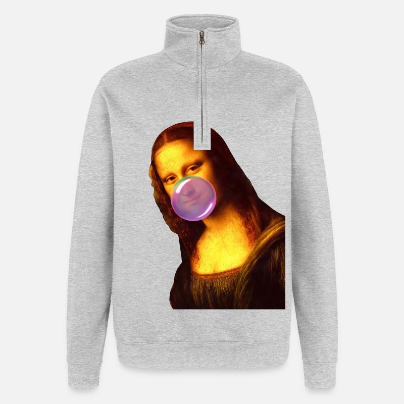 Mona Lisa Kaugummi Bubble - Quarter-Zip-Sweatshirt - Grau meliert