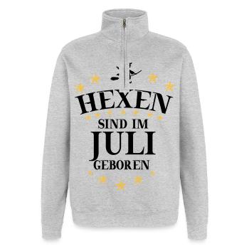 Witch July - Quarter-Zip Sweatshirt - heather grey - Front - AI Model Female 172 light (172cm) & AI Model Male 178 dark (178cm)