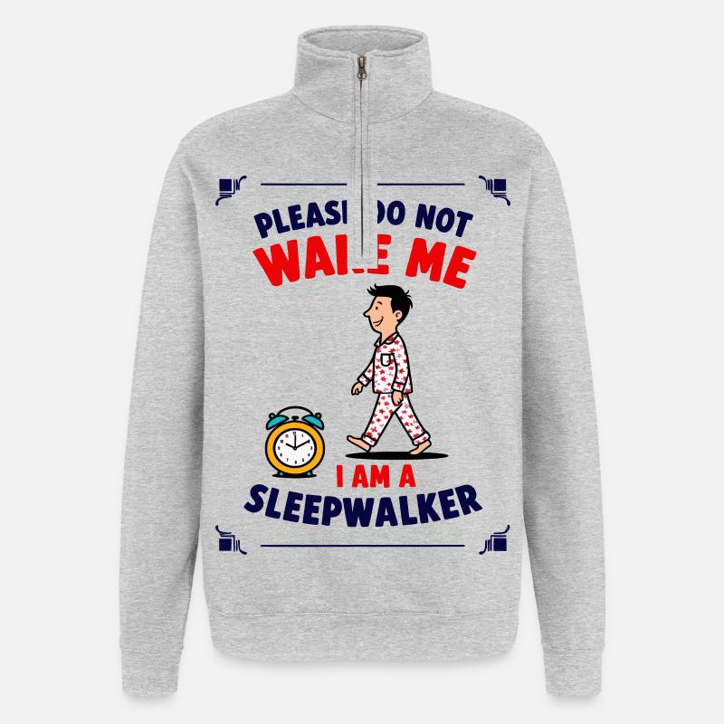 Søvngænger - Sweatshirt med 1/4 lynlås - grå meleret