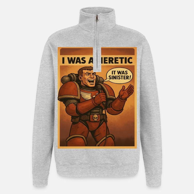 Held der Ketzer – It Was Sinister - Quarter-Zip-Sweatshirt - Grau meliert