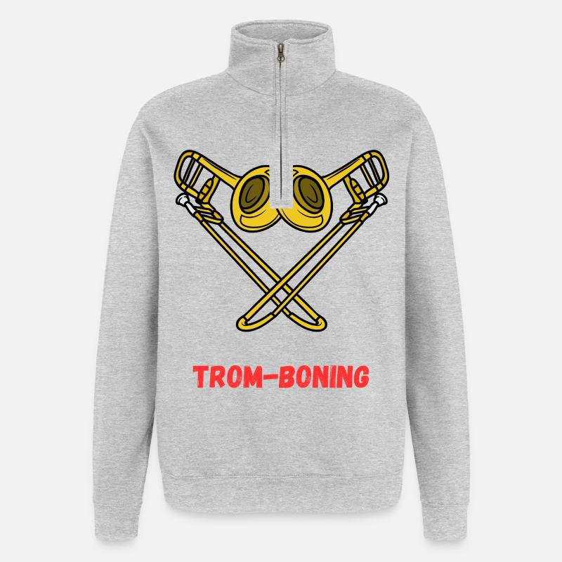 Trom-Beinen - Quarter-Zip-Sweatshirt - Grau meliert