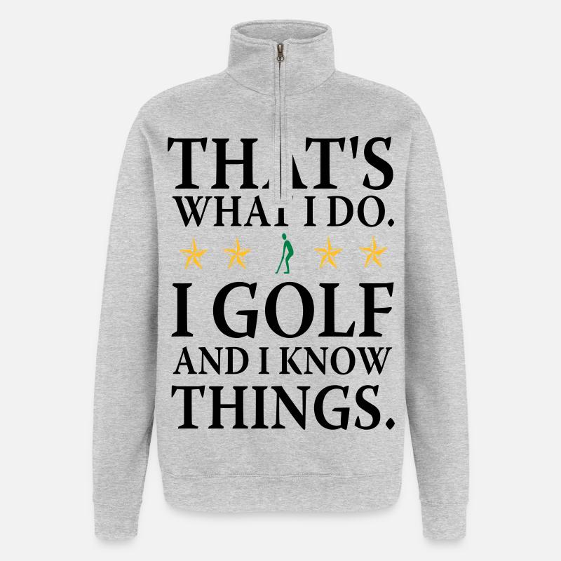 Ich do Golf - Quarter-Zip Sweatshirt - heather grey