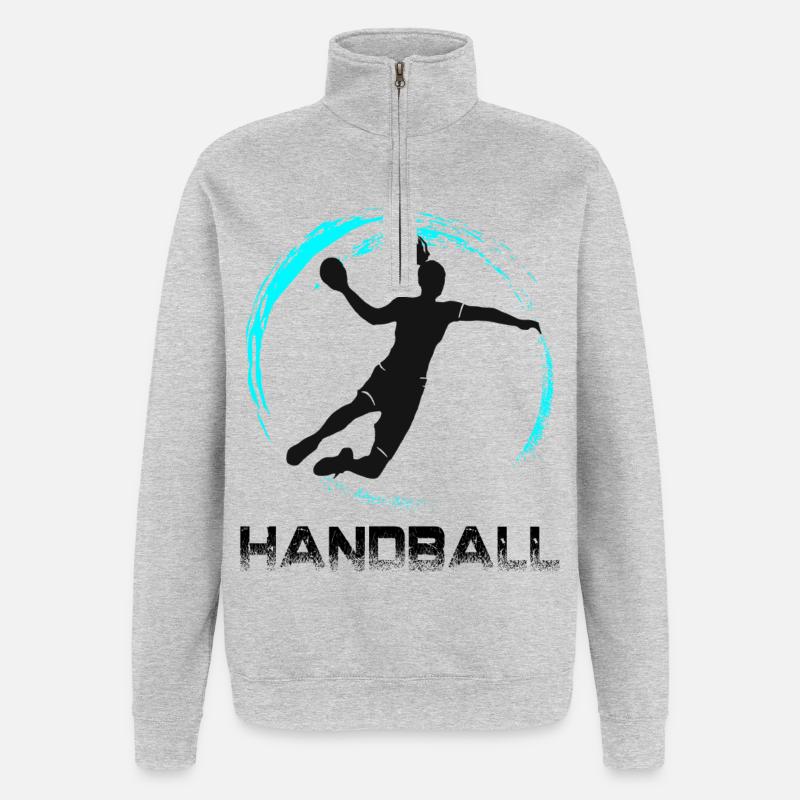 Handball - Quarter-Zip-Sweatshirt - Grau meliert