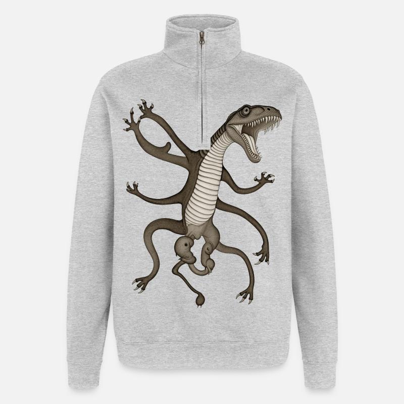 BUG #11 - dark hell - Quarter-Zip Sweatshirt - heather grey