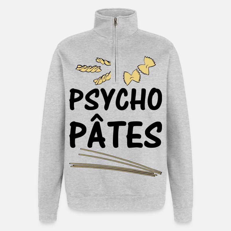 Psycho Pâtes - Sweat à zip 1/4 - gris chiné
