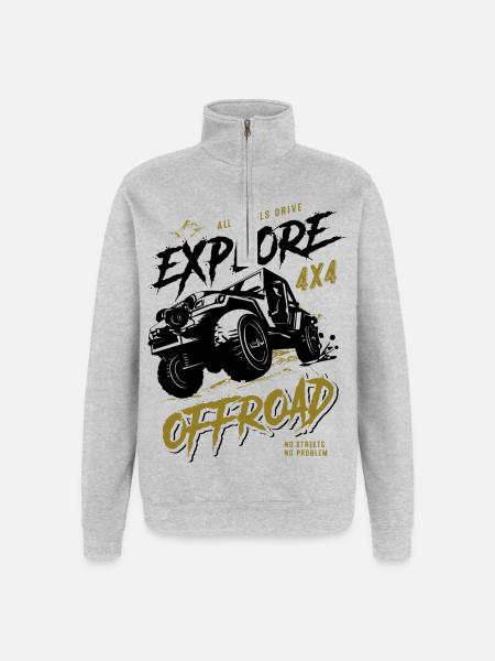 Offroad Adventure 4x4 - Off-road vehicle - Quarter-Zip Sweatshirt - heather grey