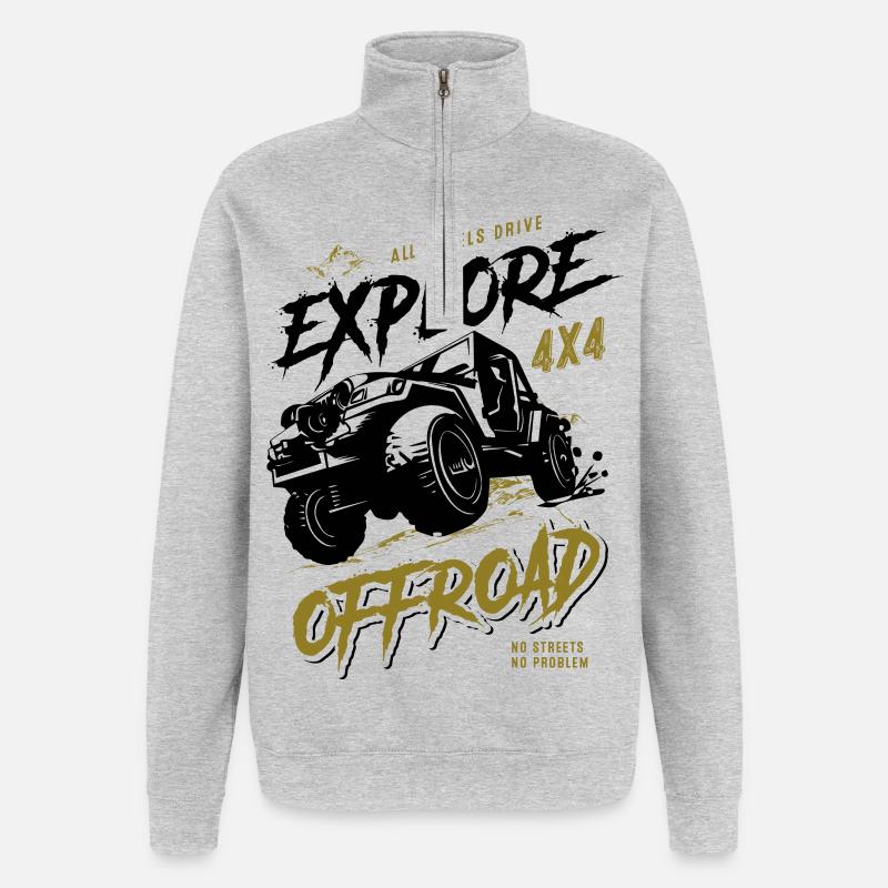 Offroad Adventure 4x4 - Véhicule tout-terrain - Sweat à zip 1/4 - gris chiné