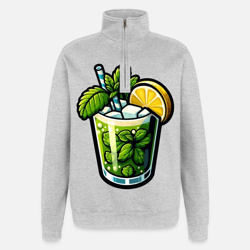 Mojito Cocktail Rum Lime Mint - Quarter-Zip Sweatshirt - heather grey