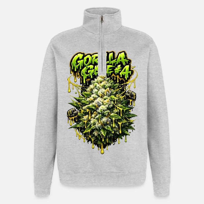 Gorilla Glue #4 Graffiti-Bud-Print - Quarter-Zip-Sweatshirt - Grau meliert
