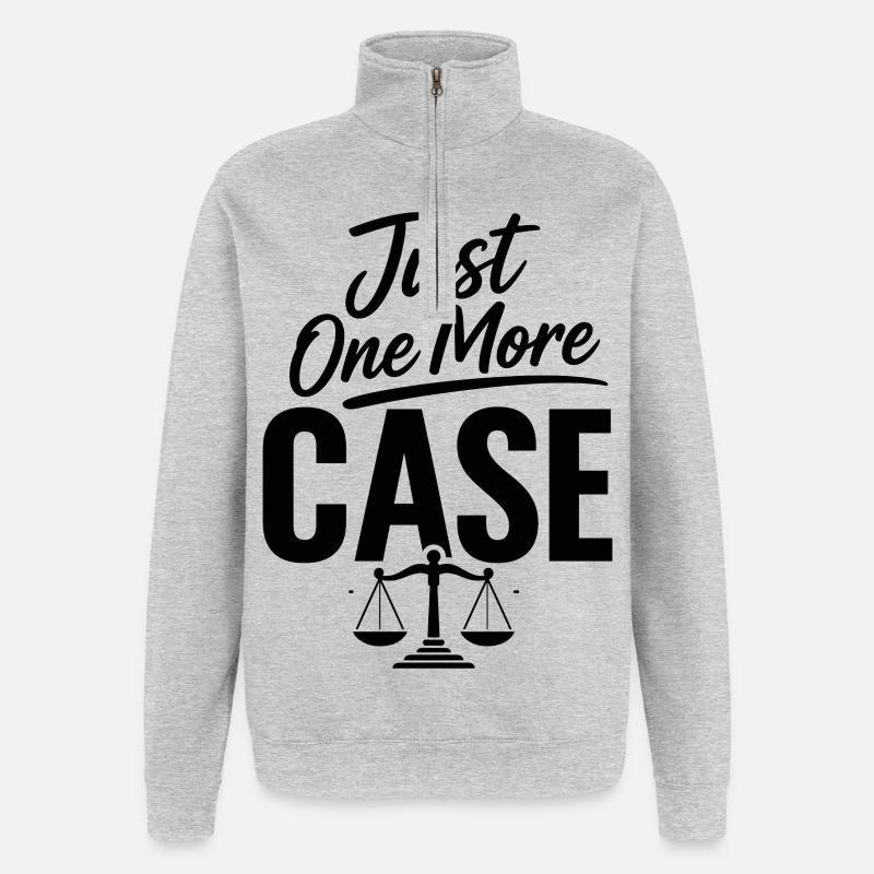 Just One More Case lawyer - Quarter-Zip Sweatshirt - heather grey