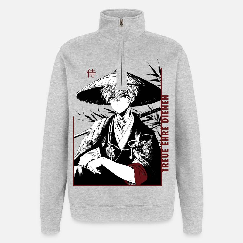 Samurai - Quarter-Zip-Sweatshirt - Grau meliert
