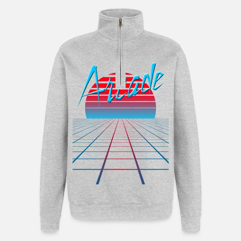 NERDY forever - Arcade - Quarter-Zip Sweatshirt - heather grey