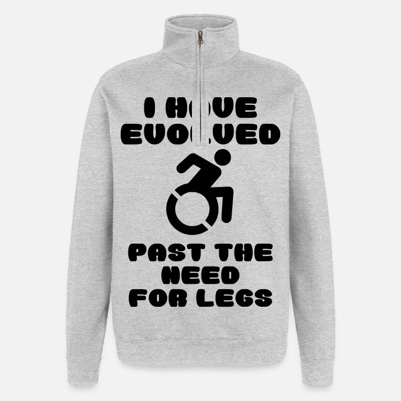 Wheelchair users know better * - Quarter-Zip Sweatshirt - heather grey