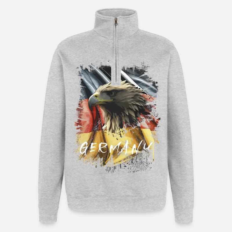 Germany Eagle Eagle Head Gift - Quarter-Zip Sweatshirt - heather grey