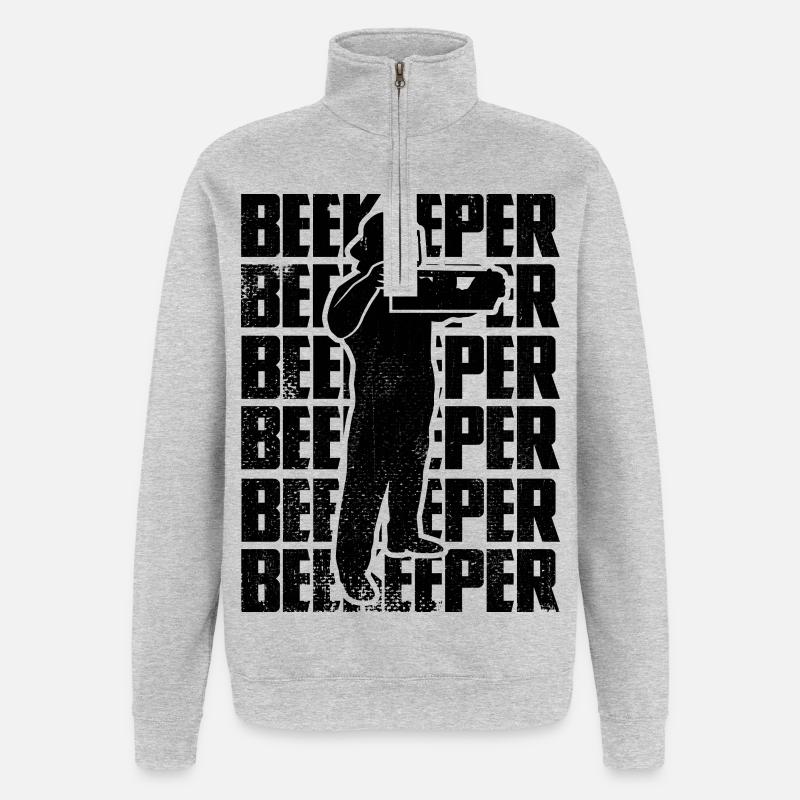 Imker - Quarter-Zip-Sweatshirt - Grau meliert
