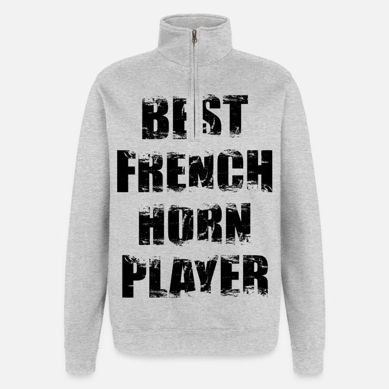 French horn player - Quarter-Zip Sweatshirt - heather grey