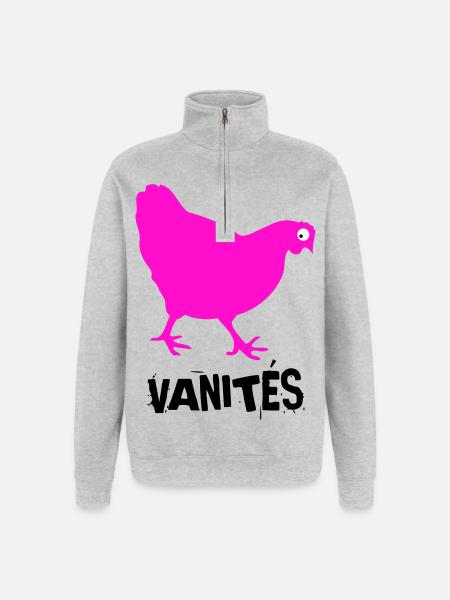 VANITÉS - Sweat à zip 1/4 - gris chiné