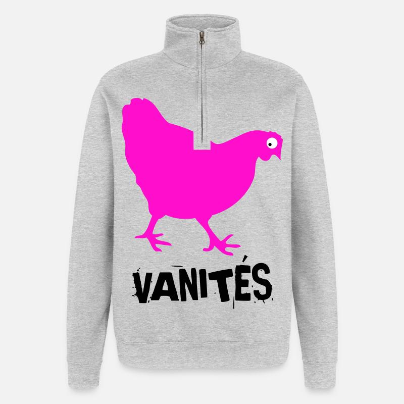 VANITÉS - Sweat à zip 1/4 - gris chiné