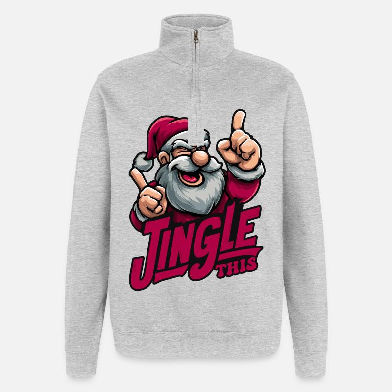 Jingle This - Sweat à zip 1/4 - gris chiné