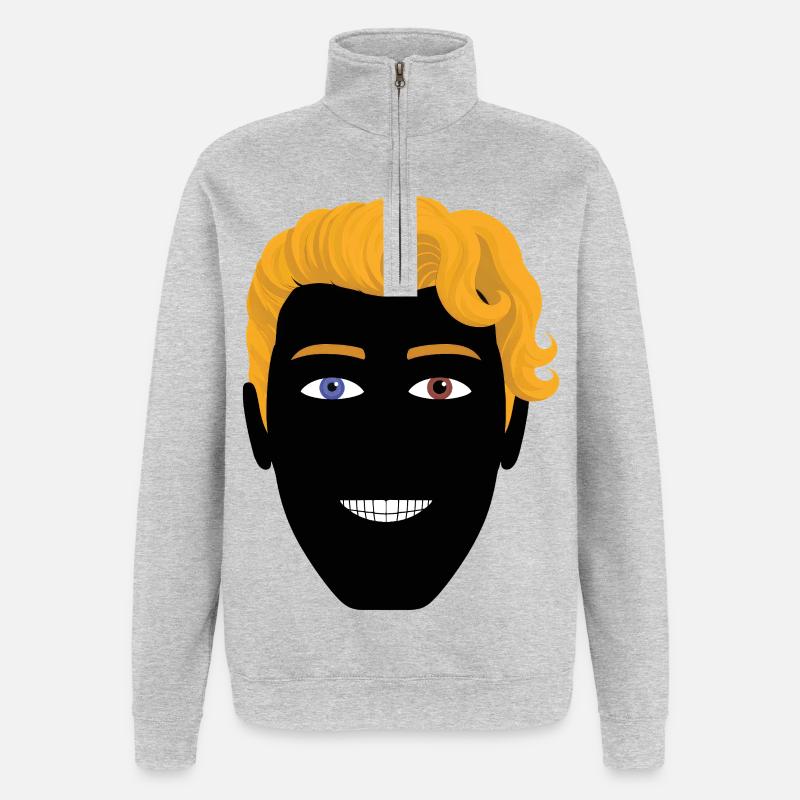 HETEROCHROMIA EYES #2 - nice people - Sweat à zip 1/4 - gris chiné