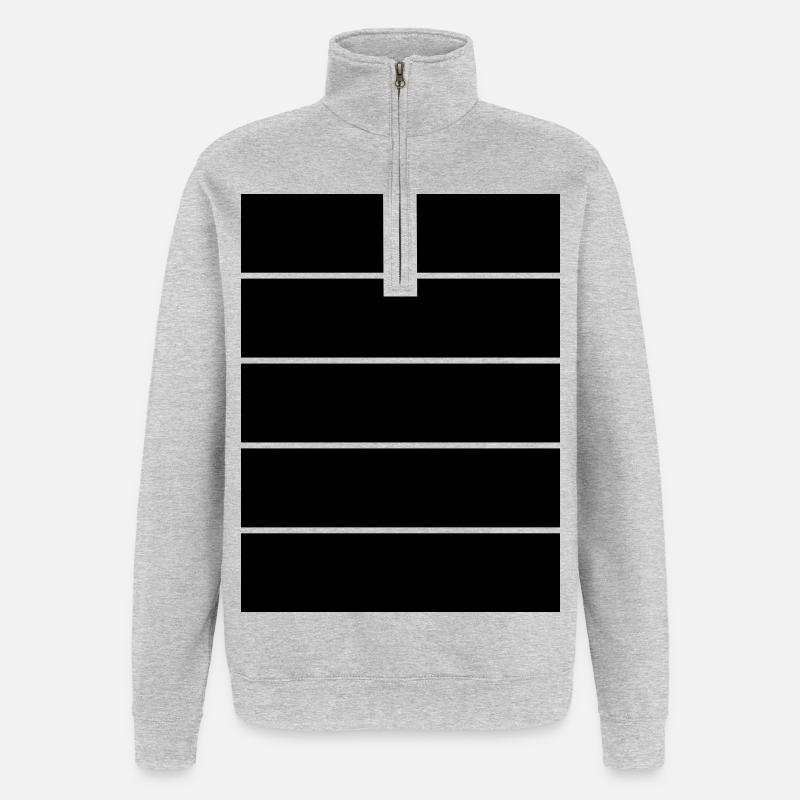Minimalistische horizontale Linien - Quarter-Zip-Sweatshirt - Grau meliert