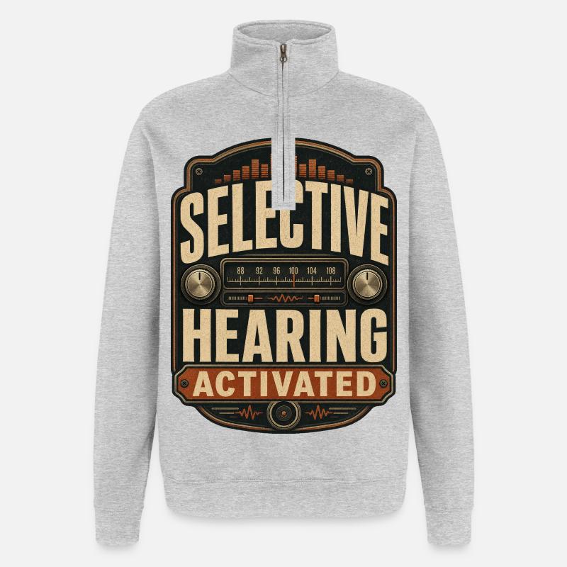 Activation de l’audition sélective - Sweat à zip 1/4 - gris chiné