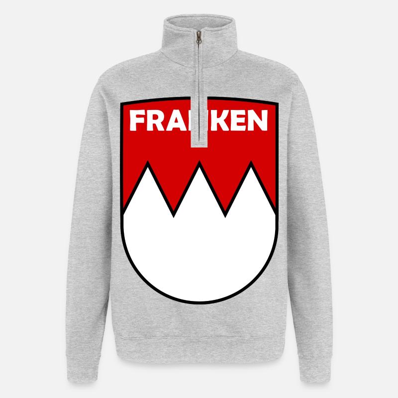 Franken Crest Logo - Quarter-Zip-Sweatshirt - Grau meliert