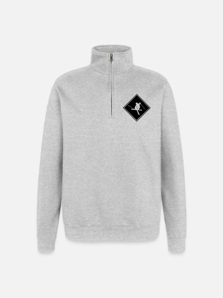 Ski Schild - Quarter-Zip-Sweatshirt - Grau meliert