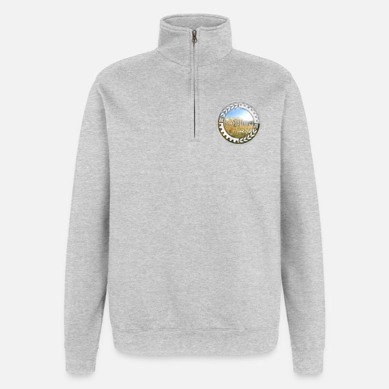 ls_oldtimer Logo - Quarter-Zip-Sweatshirt - Grau meliert